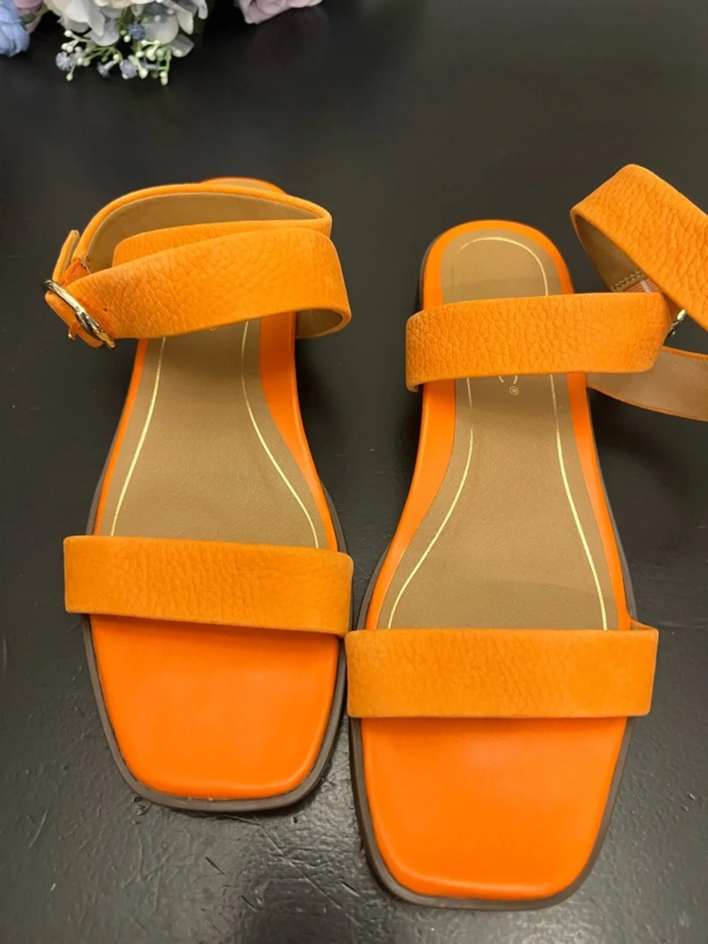 Vionic NWOB Anaya Strappy Ankle Leather Sandals Orange Marmalade Sz 7.5 Summer - Picture 8 of 13